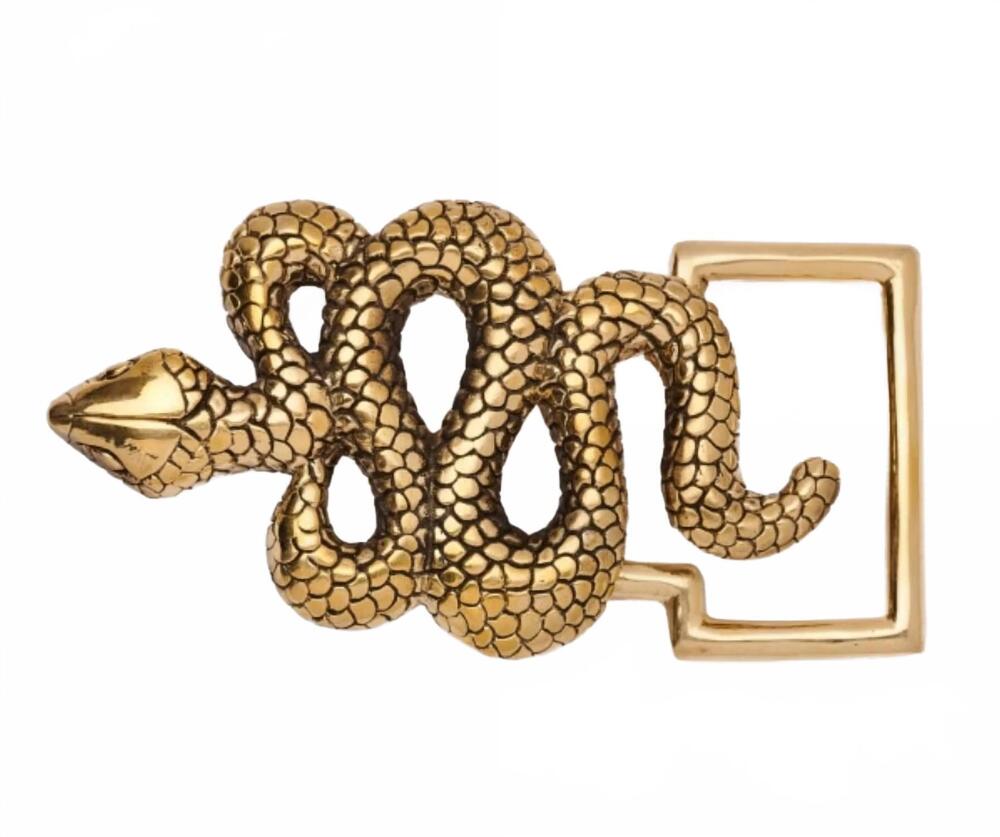 NEW CLARIS VIROT women's snake belt buckle in gold